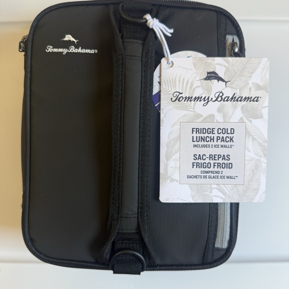 Tommy Bahama Expandable 5-Layer Lunch Pack Cooler, Zip Bag 2-Ice Wall Black Box